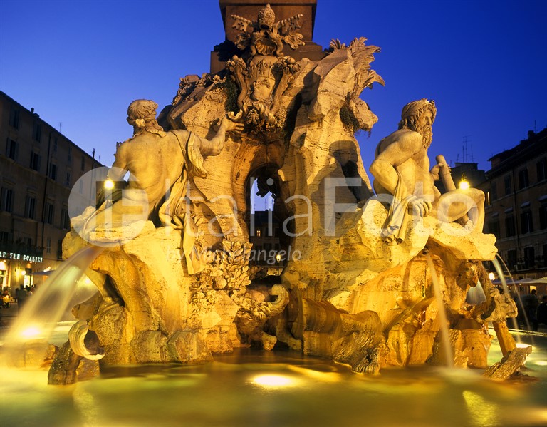 Vierströmebrunnen . Piazza Navona, Rom